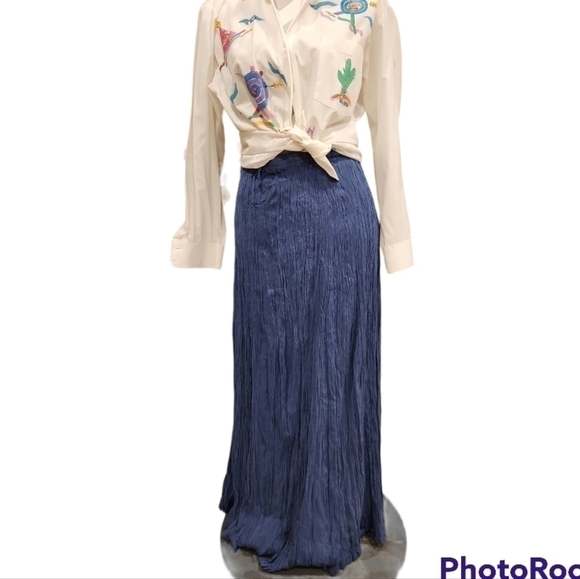 Broomstick blue skirt maxi length sz large hippie boho - Picture 1 of 6